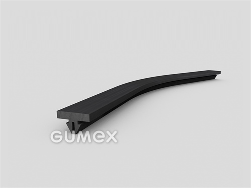 "T" Gummiprofil mit Loch, 8,5x14/6mm, 60°ShA, EPDM, ISO 3302-1 E2, -40°C/+100°C, schwarz, 